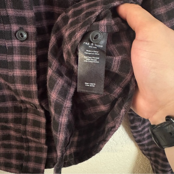 Rag & Bone Purple Long Sleeve Button Down Shirt - Picture 4 of 6